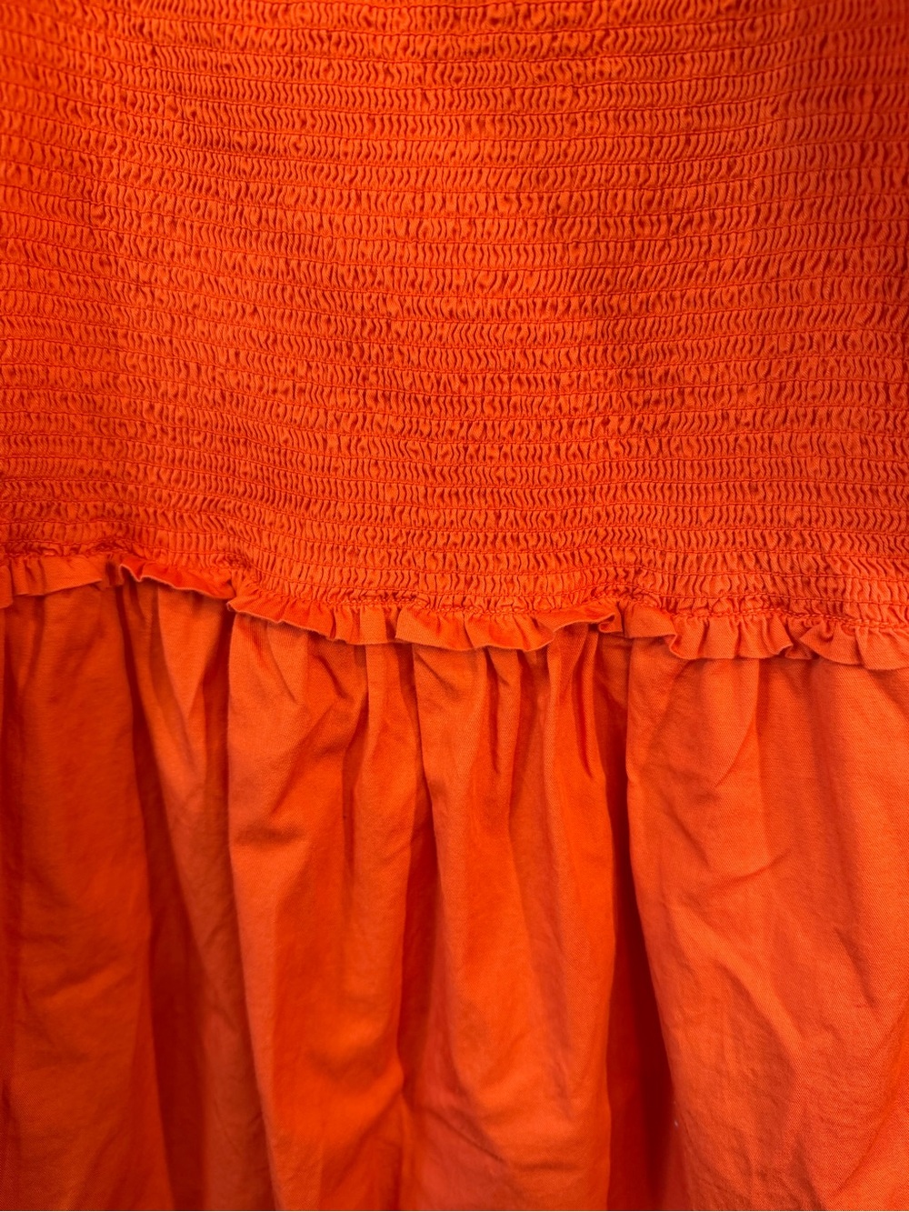 Bright Orange Puff-Sleeve Smocked Maxi Dress - Picture 5 of 5
